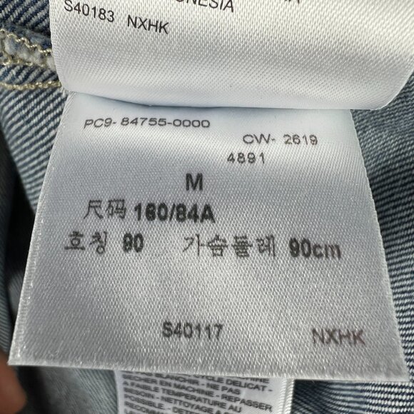 Levi's Made & Crafted Jean Jacket Women Medium Big E Blue Pleated Back Trucker - Picture 9 of 16